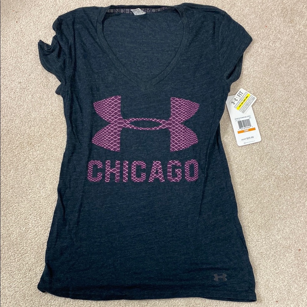 NWT Under Armour Women's Black and Pink Chicago Top ❤️